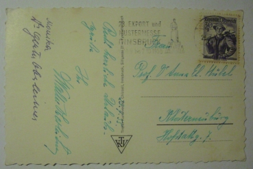 Ansichtskarte Innsbruck, Trimphpforte mit Nordkette (1955)